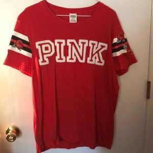 PINK Rose Embroidered Tee